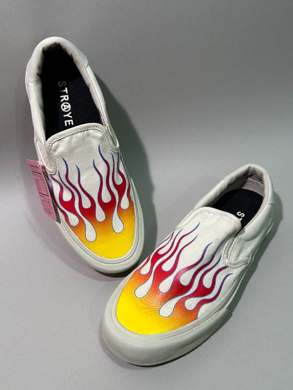 slip-on sneakers with flame print